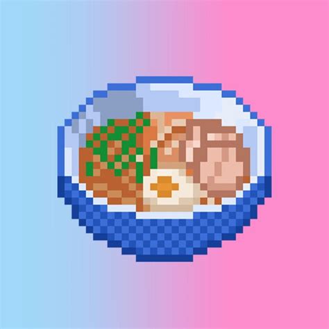 Ramen Pixel Art Sticker Japanese Food Noodles Anime Food Etsy In