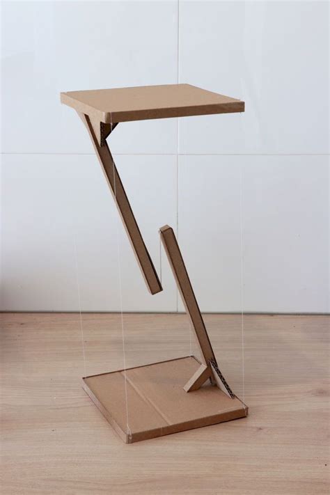 Levitating Side Table Made From Old Cardboard Boxes Metal Furniture