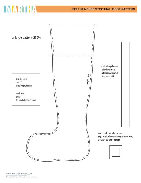 Felt Punched Stocking Boot Pattern Template Download Printable Pdf Templateroller