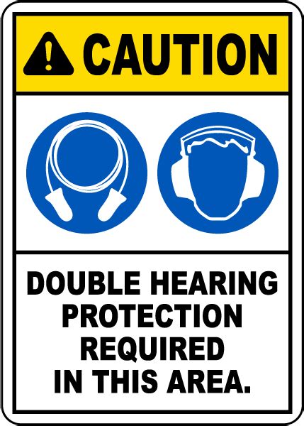 Double Hearing Protection Required Sign Get 10 Off Now