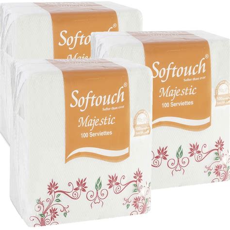 Softouch Tissue Paper Napkins 100 Pcs Each Set Of 3 Multicolour Health