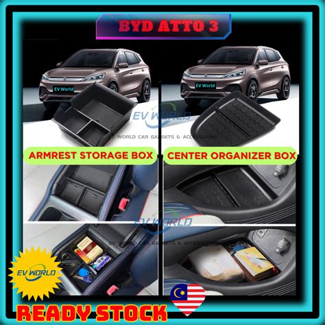 B125 READY STOCK BYD ATTO 3 Armrest Storage Box Front Dashboard