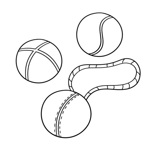 Monochrome Picture Round Dog Toys Balls Vector Illustration In