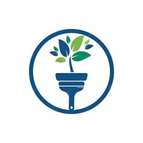 Premium Vector Plant Brush Vector Logo Paint Garden Renovate Vector