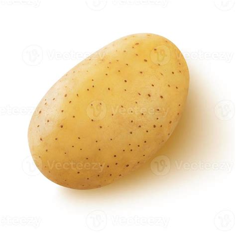 One Whole Potato Isolated On A White Background Top View Stock