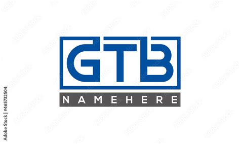 GTB Letters Logo With Rectangle Logo Vector Stock Vector | Adobe Stock