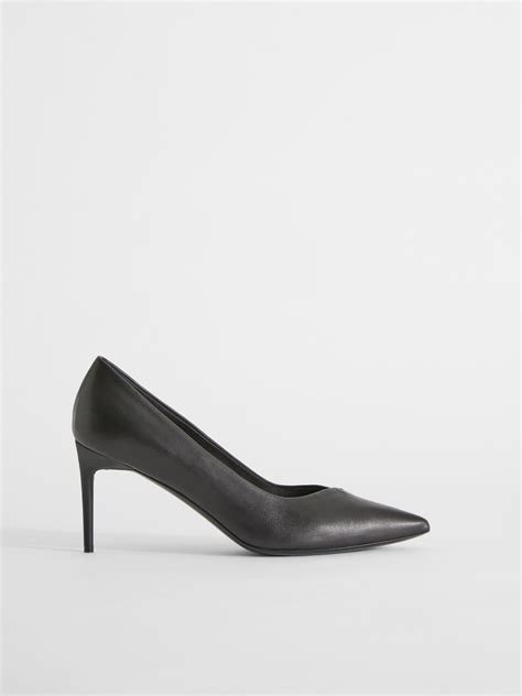 Max Mara Nappa Leather Court Shoes In Black Modesens