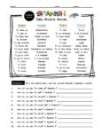 Spanish Sports Equipment Vocabulary Matching Worksheet Answer Key