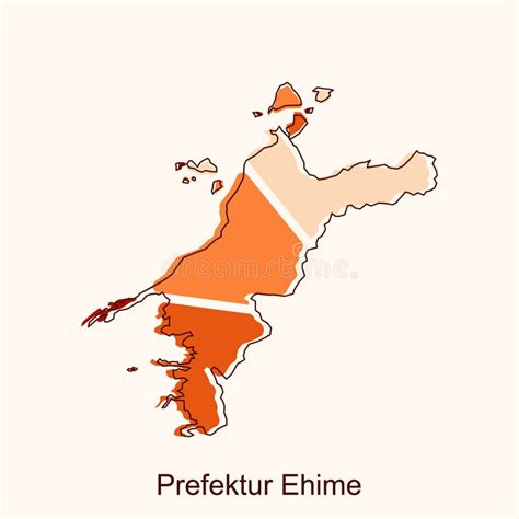 Vector Map Of Prefektur Ehime Modern Outline High Detailed Vector Map