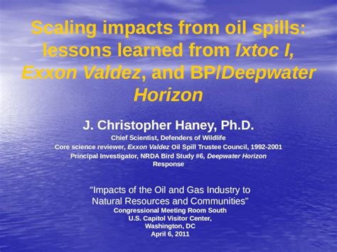 PPTX Scaling Impacts From Oil Spills Lessons Learned From Ixtoc I