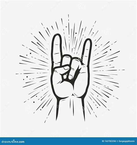 Rock On Gesture Symbol Heavy Metal Hand Gesture Vector Illustration