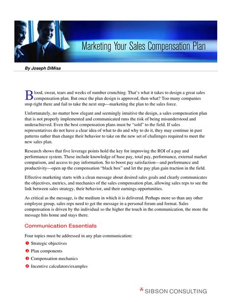 Sales Compensation Plan - 14+ Examples, Format, Pdf, Useful Tips