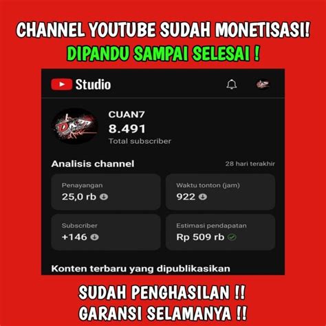 Jual Channel Youtube Sudah Monet Sepaket Adsense Shopee Indonesia