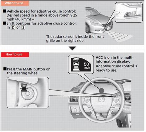 Honda Accord Acc Adaptive Cruise Control When Driving Driving