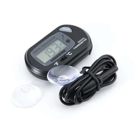 Digital Sensor Thermometer Wired Aquarium Fish Tank Compact Design ...