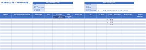 Mod Le Inventaire Location Meubl E Excel Mod Les Gratuits D Inventaire