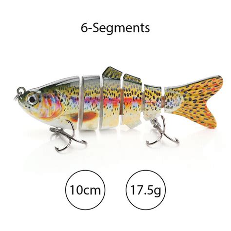 1 Fishing Lure Multi Jointed Hard Baits 6 Segments 4 Inch Size Swim