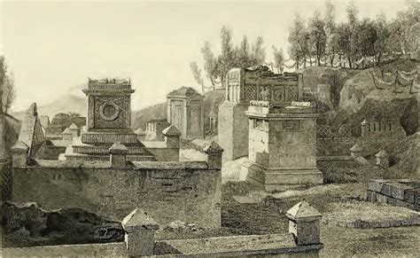 Hge Pompeii Drawing By Mazois Looking Along Via Dei Sepolcri