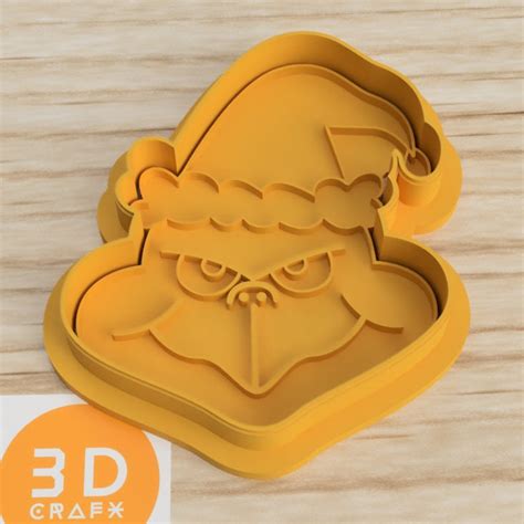 Grinch Fondant Cookie Cutter Stamp And Embosser Style 1 In Etsy Australia