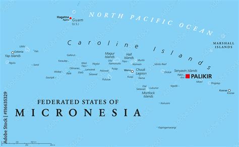 Federated States Of Micronesia Political Map With Capital Palikir An Independent Sovereign