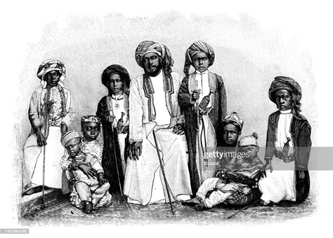 Antique Illustration Sultan Of Oman Family In Muscat High-Res Vector ...