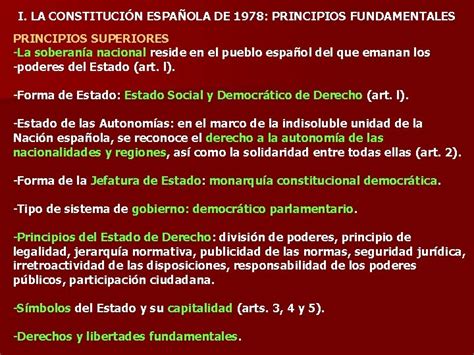 TEMA 1 LA CONSTITUCIN ESPAOLA DE 1978 PRINCIPIOS