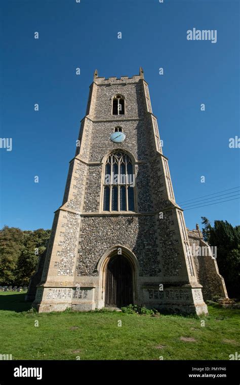 St Marys Church Against A Deep Blue Sky In The Picturesque Village Of Great Massingham Near