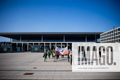 A Rally Of Lufthansa Employees At Berlin Brandenburg Airport During A