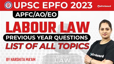 Upsc Epfo Labour Laws Previous Year Questions List Of All Important