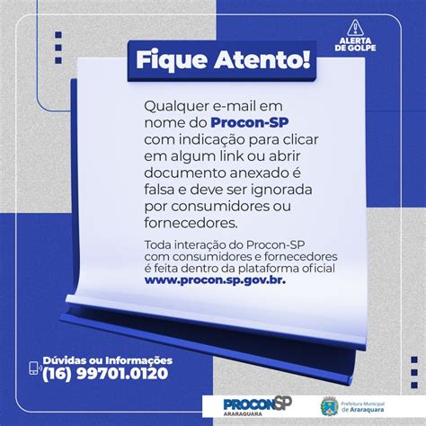 Procon Araraquara Alerta Para Mais Um Golpe Que Utiliza Nome Do órgão