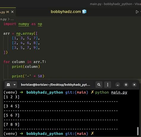 How To Iterate Over The Columns Of A Numpy Array Bobbyhadz 3828 Hot