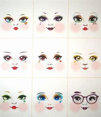 Image result for Doll Faces Template Printable | Doll face paint, Doll ...