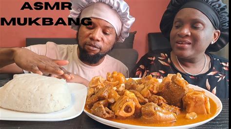 Asmr Food Mukbang Ogbono Soup And Fufu Youtube