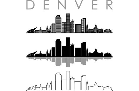 Denver Skyline Outline Silhouette Vector Svg Eps Png Etsy