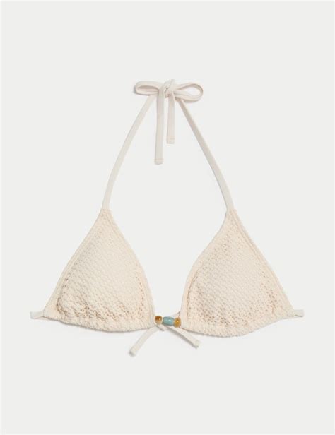 Textured Padded Triangle Bikini Top M S Collection M S
