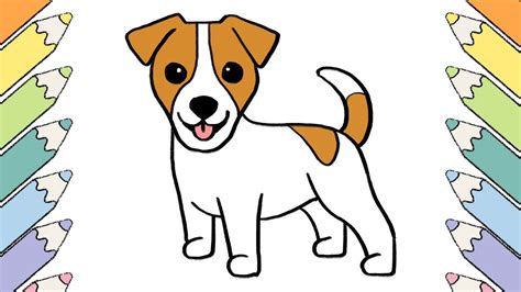 How To Draw Jack Russell Terrier Dog Easy For Kids Tutorial Youtube