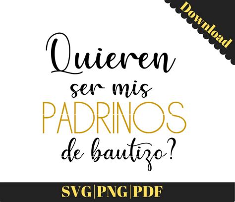 Quieren Ser Mis Padrinos De Bautizo Onesies Svg Baptism Svg Etsy México