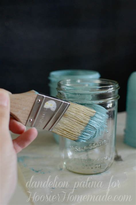 Chalk Paint Mason Jars Dandelion Patina