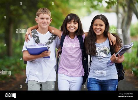 Middle School Kids Walking