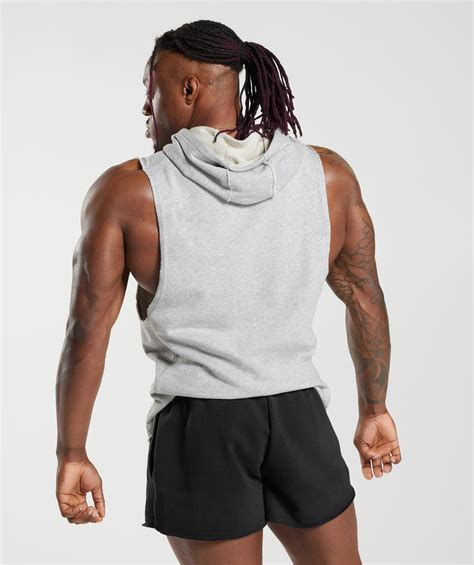 Gymshark Legacy Drop Arm Hoodie Light Grey Marl Gymshark