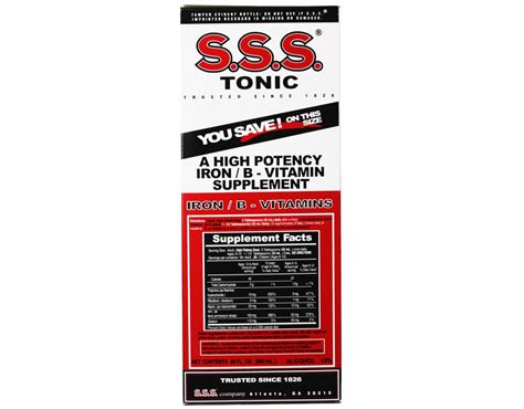 Sss Trusted Iron And Vitamin B Complex Supplement Tonic Liquid 20