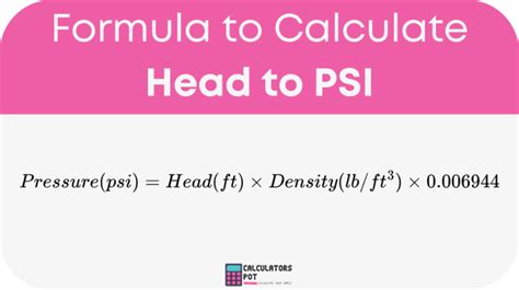Head to PSI Calculator