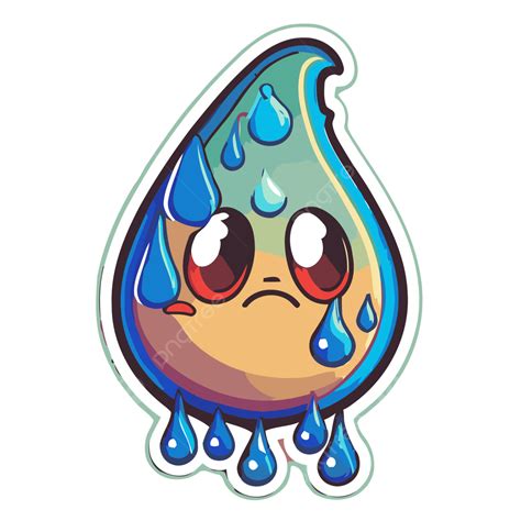 Linda Pegatina Con Forma De Gota De Agua Que Tiene L Grimas Vector Png