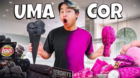 Comendo Apenas Uma Cor De Alimento Por 24 Horas Preto VS Rosa YouTube