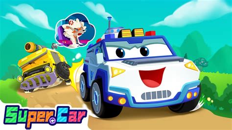 Protecting Friends Vehicle Cartoon And Rescue Cars Super Rescue Team