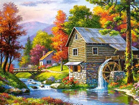 Solve Village Landscape Art Jigsaw Puzzle Online With Pieces