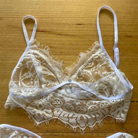 Handmade Lingerie Set Really Cute White Lace Depop