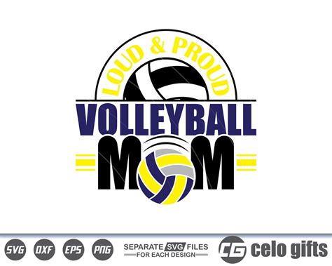 Loud And Proud Volleyball Mom Svg Volleyball Svg Vector Silhouette Cricut File Clipart