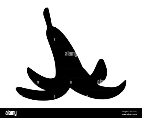 Banana Peel Silhouette Vector Art White Background Stock Vector Image