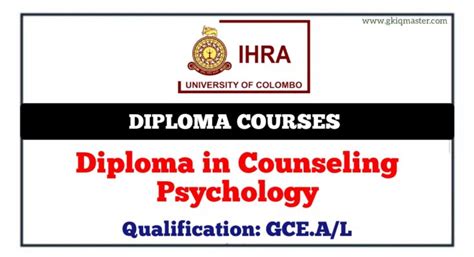 Diploma In Counseling Psychology University Of Colombo Master